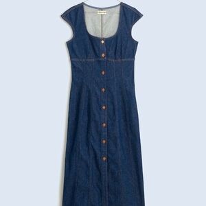 NWT Madewell Denim Button-Front Midi Dress size 10